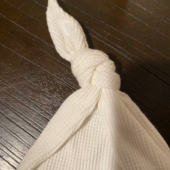 Spearmint Love Waffle Knot‎ Beanie - Baby Winter Hat, White - Picture 5 of 7